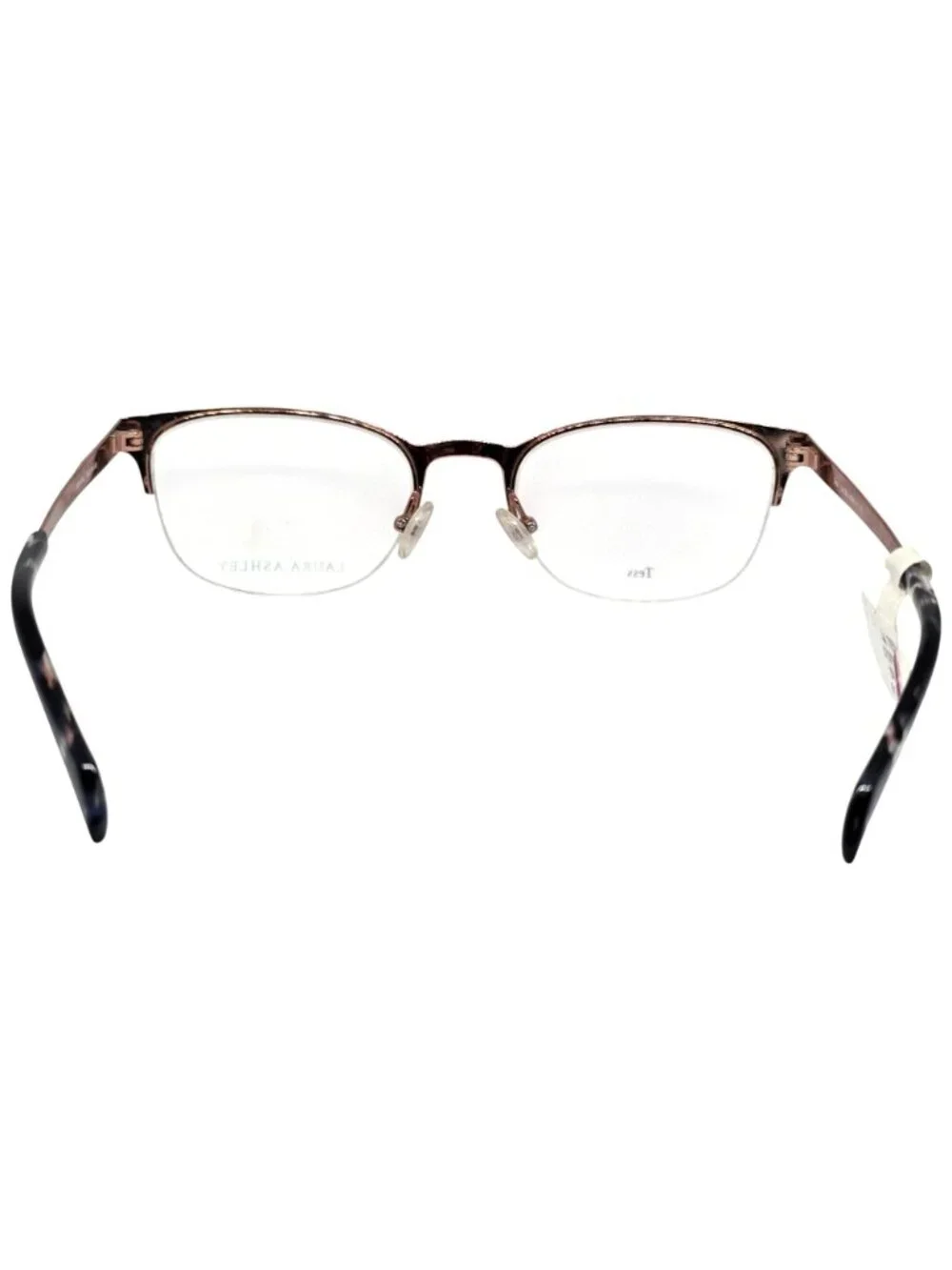 Laura Ashley Tess Womens Black & Rose Gold Semi-Rimless Eyeglass Frame 51-20-140